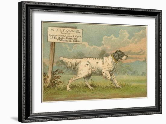 W.J. and F. Quennell Trade Card with an English Setter-null-Framed Giclee Print