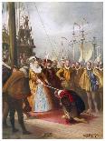 Queen Elizabeth Knighting Sir Francis Drake, 1581-WS Bagdatopulos-Framed Giclee Print