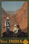 Visit India - Indian State Railways, Khyber Pass Poster-W.S Bylityllis-Premier Image Canvas