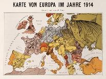 Satirical Map - Karte Von Europa Im Jahre 1914-W. Trier-Premier Image Canvas
