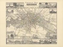 Historical Map of Berlin, Published by Verlag Von Gebrueder Rocca, Berlin 1838-W.v. Moellendorf-Framed Giclee Print