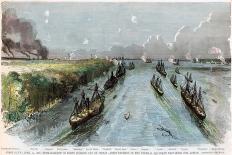 Bombardment of Forts Jackson and St Philip, Louisiana, American Civil War, April 1862-W Waud-Framed Premier Image Canvas