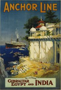 Anchor Line Travel Poster by W. Welsh