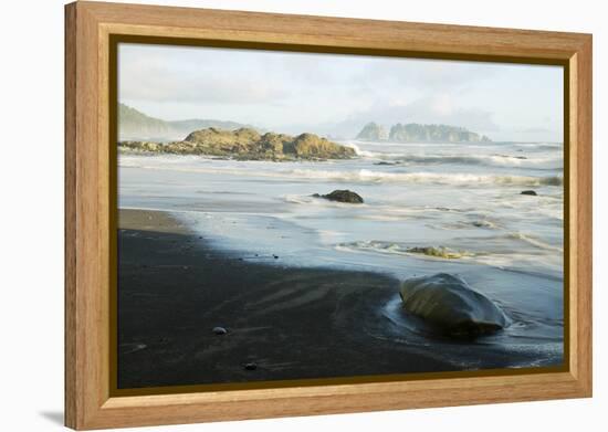 Wa, Olympic National Park, Rialto Beach, Sea Coast, with James Island-Jamie And Judy Wild-Framed Premier Image Canvas