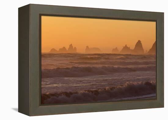 Wa, Olympic National Park, Sea Stacks at Sunset, Rialto Beach-Jamie And Judy Wild-Framed Premier Image Canvas