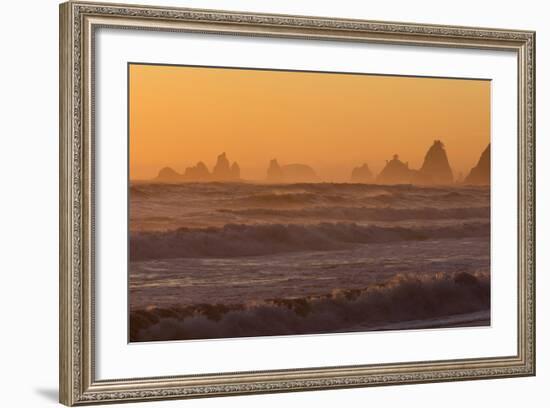 Wa, Olympic National Park, Sea Stacks at Sunset, Rialto Beach-Jamie And Judy Wild-Framed Photographic Print