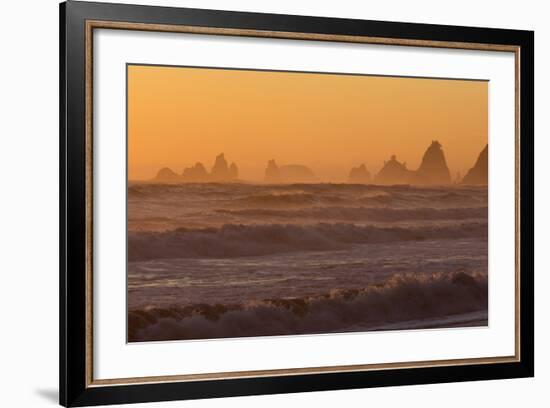 Wa, Olympic National Park, Sea Stacks at Sunset, Rialto Beach-Jamie And Judy Wild-Framed Photographic Print