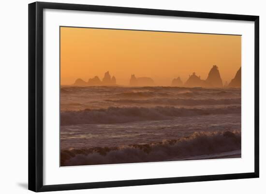 Wa, Olympic National Park, Sea Stacks at Sunset, Rialto Beach-Jamie And Judy Wild-Framed Photographic Print