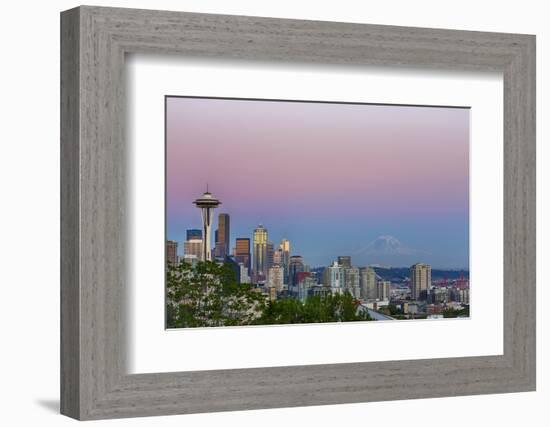 Wa, Seattle, Skyline View from Kerry Park, with Mount Rainier-Jamie And Judy Wild-Framed Photographic Print