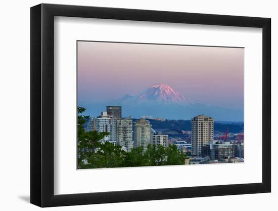 Wa, Seattle, Skyline View with Mount Rainier-Jamie And Judy Wild-Framed Photographic Print