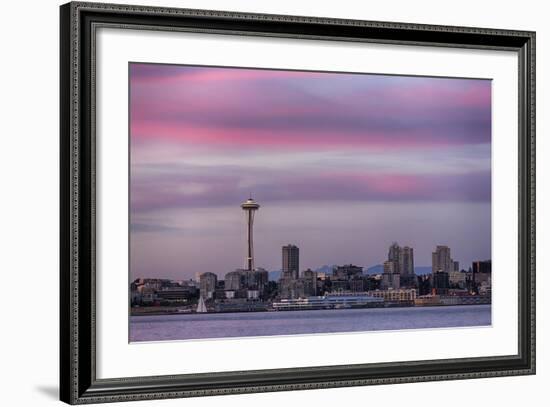 Wa, Seattle, Space Needle and Elliott Bay from West Seattle-Jamie And Judy Wild-Framed Photographic Print