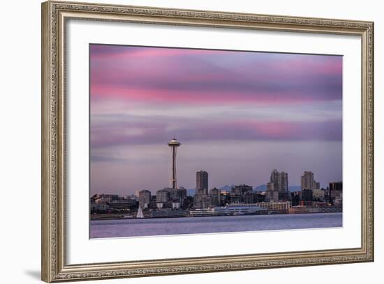 Wa, Seattle, Space Needle and Elliott Bay from West Seattle-Jamie And Judy Wild-Framed Photographic Print