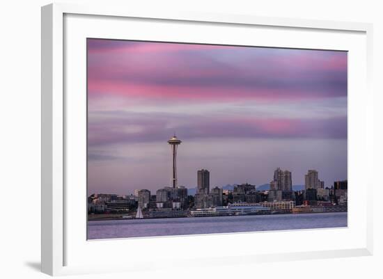 Wa, Seattle, Space Needle and Elliott Bay from West Seattle-Jamie And Judy Wild-Framed Photographic Print