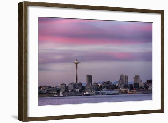 Wa, Seattle, Space Needle and Elliott Bay from West Seattle-Jamie And Judy Wild-Framed Photographic Print