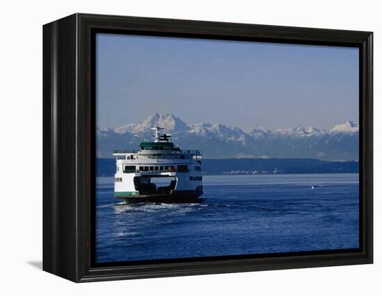 Wa State Ferry Nearing Colman, Seattle, Washington, USA-Lawrence Worcester-Framed Premier Image Canvas