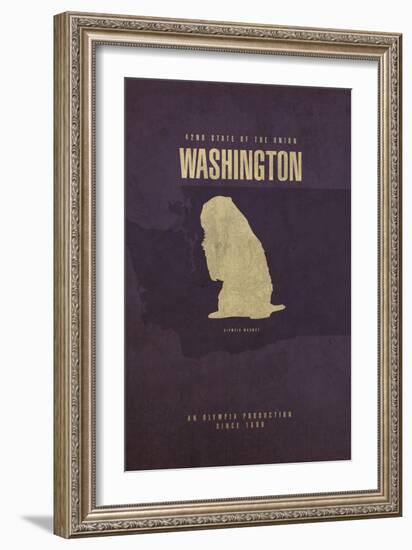 WA State Minimalist Posters-Red Atlas Designs-Framed Giclee Print