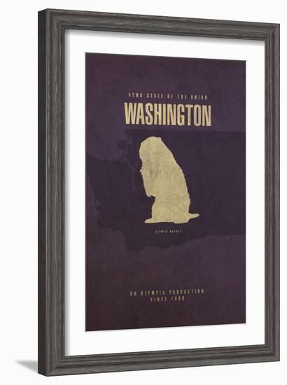 WA State Minimalist Posters-Red Atlas Designs-Framed Giclee Print