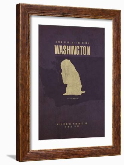 WA State Minimalist Posters-Red Atlas Designs-Framed Giclee Print