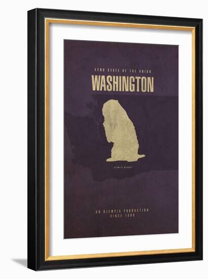 WA State Minimalist Posters-Red Atlas Designs-Framed Giclee Print