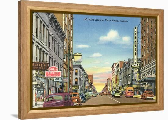 Wabash Avenue, Terre Haute-null-Framed Stretched Canvas