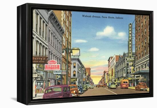 Wabash Avenue, Terre Haute-null-Framed Stretched Canvas