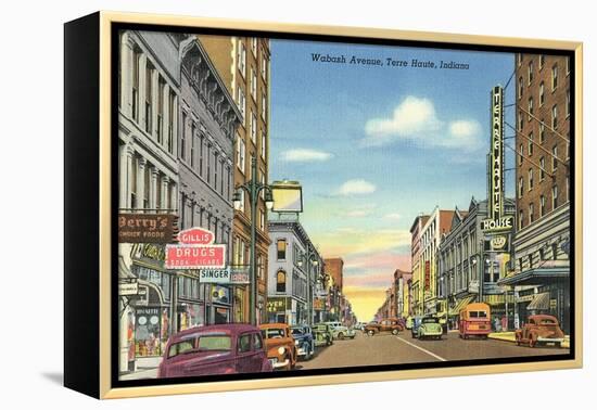 Wabash Avenue, Terre Haute-null-Framed Stretched Canvas