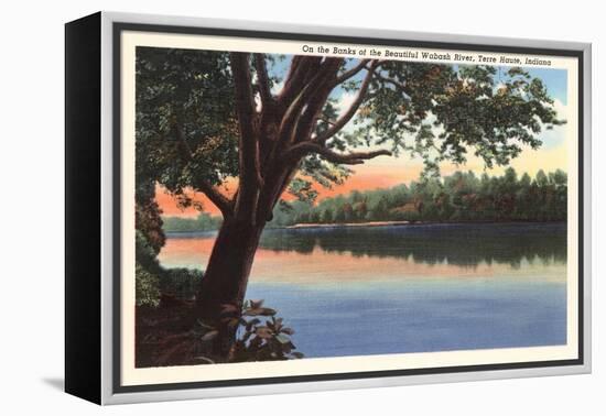 Wabash River, Terre Haute, Indiana-null-Framed Stretched Canvas