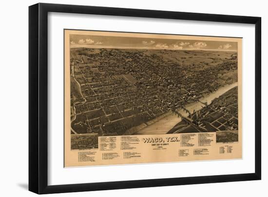 Waco, Texas - Panoramic Map-Lantern Press-Framed Art Print