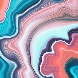 3D Abstract Wavy Bubbles Background, Zebra Balls, Colored Striped Fordite Shapes-wacomka-Framed Premium Giclee Print