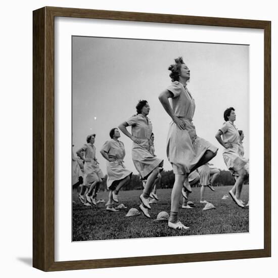 WACs Doing Daily Calisthenics Exercises-Marie Hansen-Framed Photographic Print