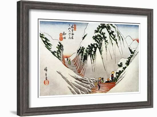 Wada, the Head of the Pass, in Snow, 1830S-Ando Hiroshige-Framed Giclee Print