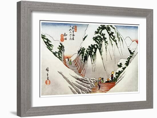 Wada, the Head of the Pass, in Snow, 1830S-Ando Hiroshige-Framed Giclee Print