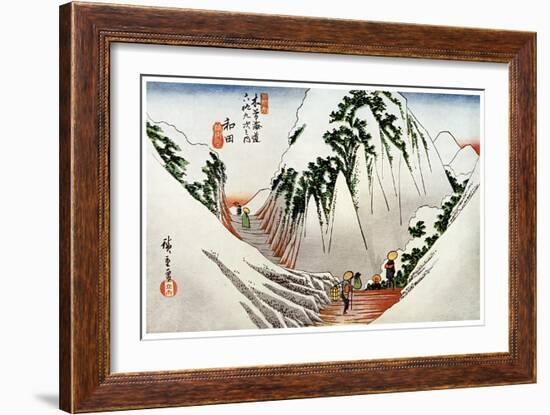 Wada, the Head of the Pass, in Snow, 1830S-Ando Hiroshige-Framed Giclee Print