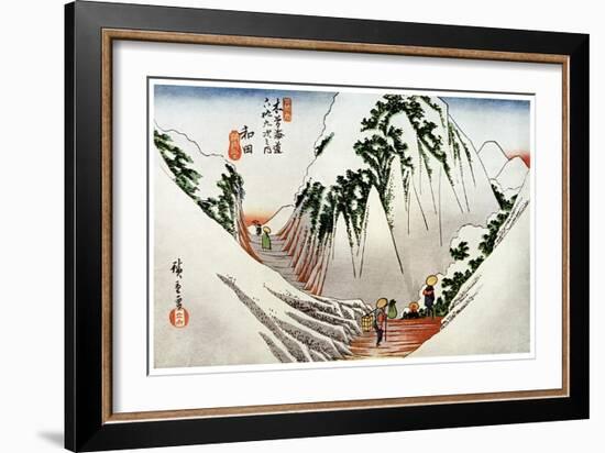 Wada, the Head of the Pass, in Snow, 1830S-Ando Hiroshige-Framed Giclee Print