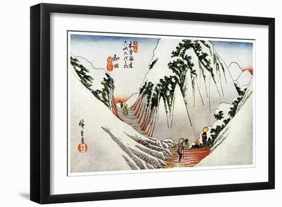 Wada, the Head of the Pass, in Snow, 1830S-Ando Hiroshige-Framed Giclee Print