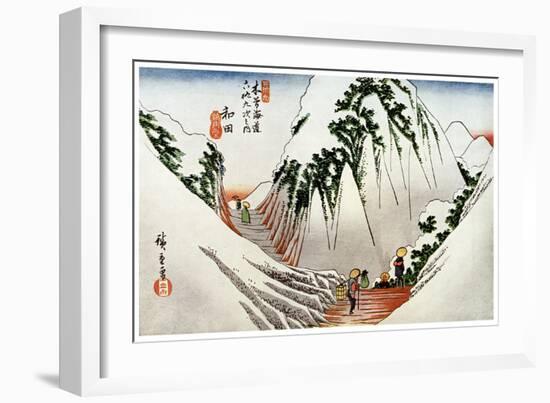 Wada, the Head of the Pass, in Snow, 1830S-Ando Hiroshige-Framed Giclee Print