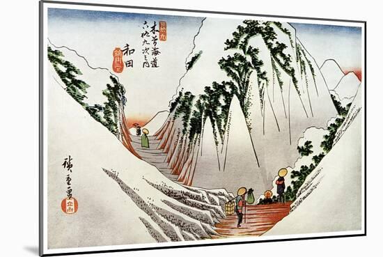 Wada, the Head of the Pass, in Snow, 1830S-Ando Hiroshige-Mounted Giclee Print