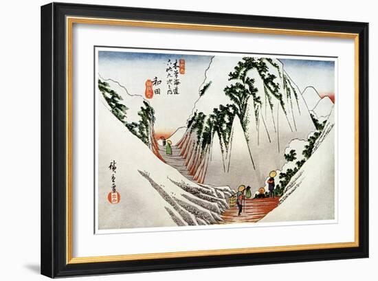 Wada, the Head of the Pass, in Snow, 1830S-Ando Hiroshige-Framed Giclee Print