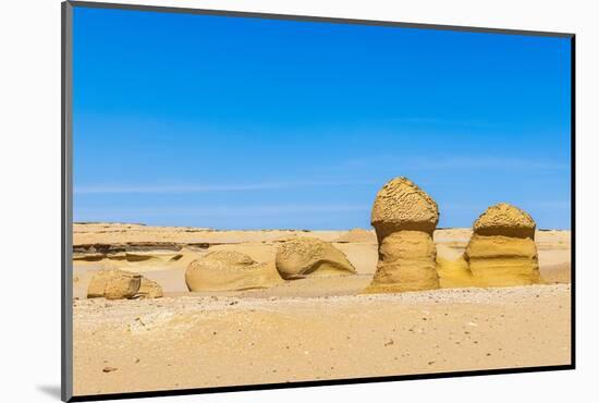 Wadi al Hitan, Faiyum, Egypt. Eroded bluff at Wadi el-Hitan paleontological site.-Emily Wilson-Mounted Photographic Print