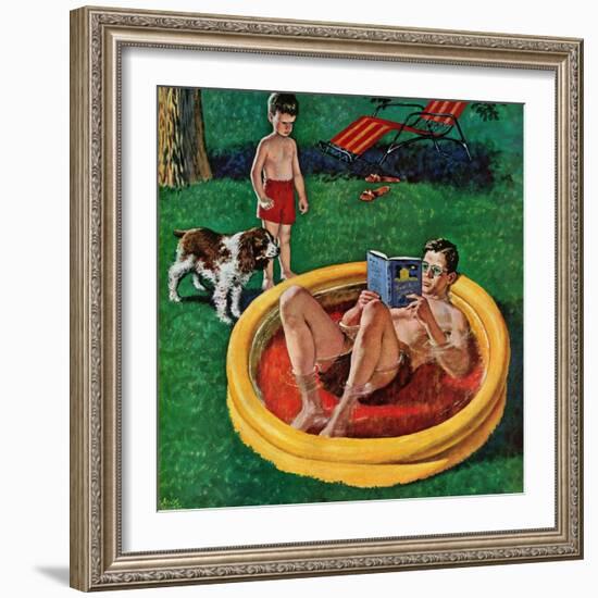 "Wading Pool", August 27, 1955-Amos Sewell-Framed Giclee Print