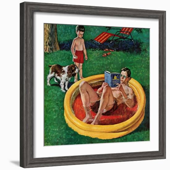 "Wading Pool", August 27, 1955-Amos Sewell-Framed Giclee Print