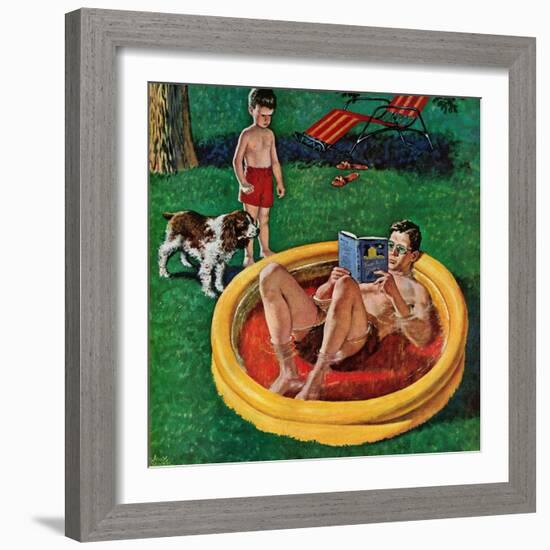 "Wading Pool", August 27, 1955-Amos Sewell-Framed Giclee Print