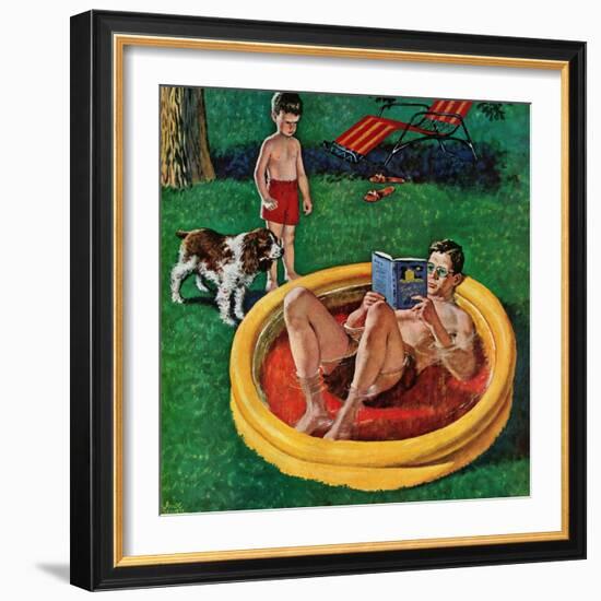 "Wading Pool", August 27, 1955-Amos Sewell-Framed Giclee Print