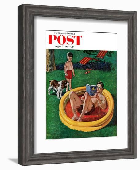 "Wading Pool" Saturday Evening Post Cover, August 27, 1955-Amos Sewell-Framed Giclee Print