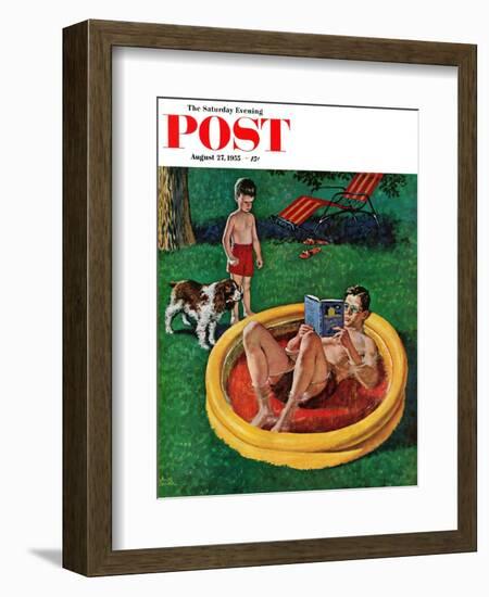 "Wading Pool" Saturday Evening Post Cover, August 27, 1955-Amos Sewell-Framed Giclee Print