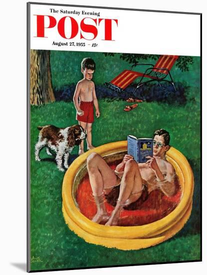 "Wading Pool" Saturday Evening Post Cover, August 27, 1955-Amos Sewell-Mounted Giclee Print