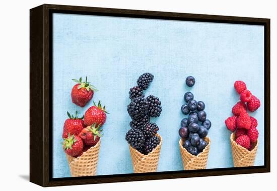 Waffle with Fresh Berries, Homemade Ice Cream Making-Marcin Jucha-Framed Premier Image Canvas