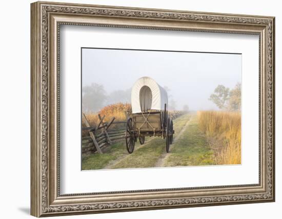 Wagon along the Oregon Trail at Whitman Mission, Walla Walla, Washington State-Brent Bergherm-Framed Photographic Print