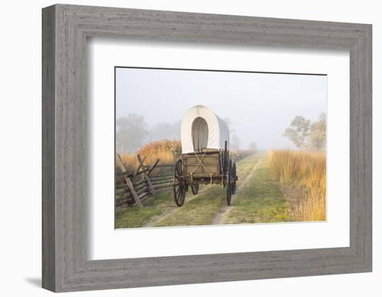 Wagon along the Oregon Trail at Whitman Mission, Walla Walla, Washington State-Brent Bergherm-Framed Photographic Print
