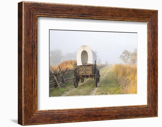 Wagon along the Oregon Trail at Whitman Mission, Walla Walla, Washington State-Brent Bergherm-Framed Photographic Print